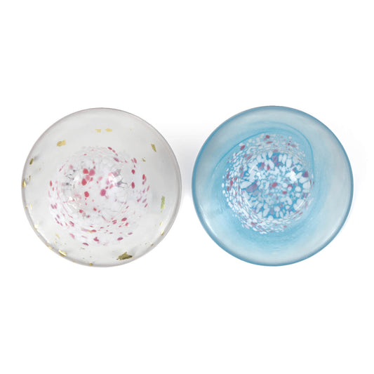 Pair of Cold Sake Cups Cherry Blossom and Mt. Fuji