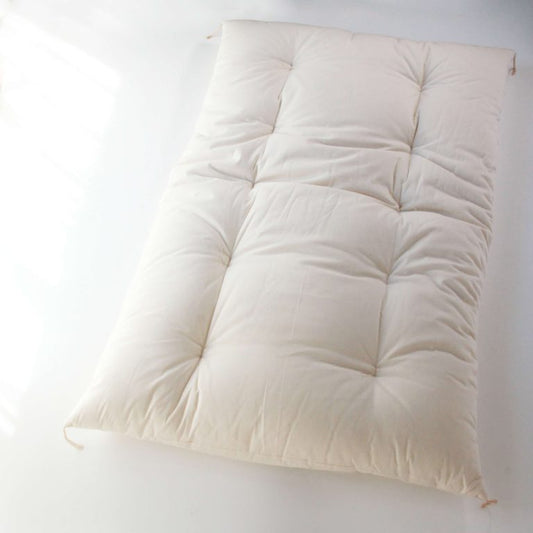 Colchão de Futon Japonês com Certificação GOTS, Artesanal, Tamanho Bebê, Berço de Bebê, Cama de Bebê (Tecido: Algodão Orgânico, Enchimento: 100% Algodão Orgânico)