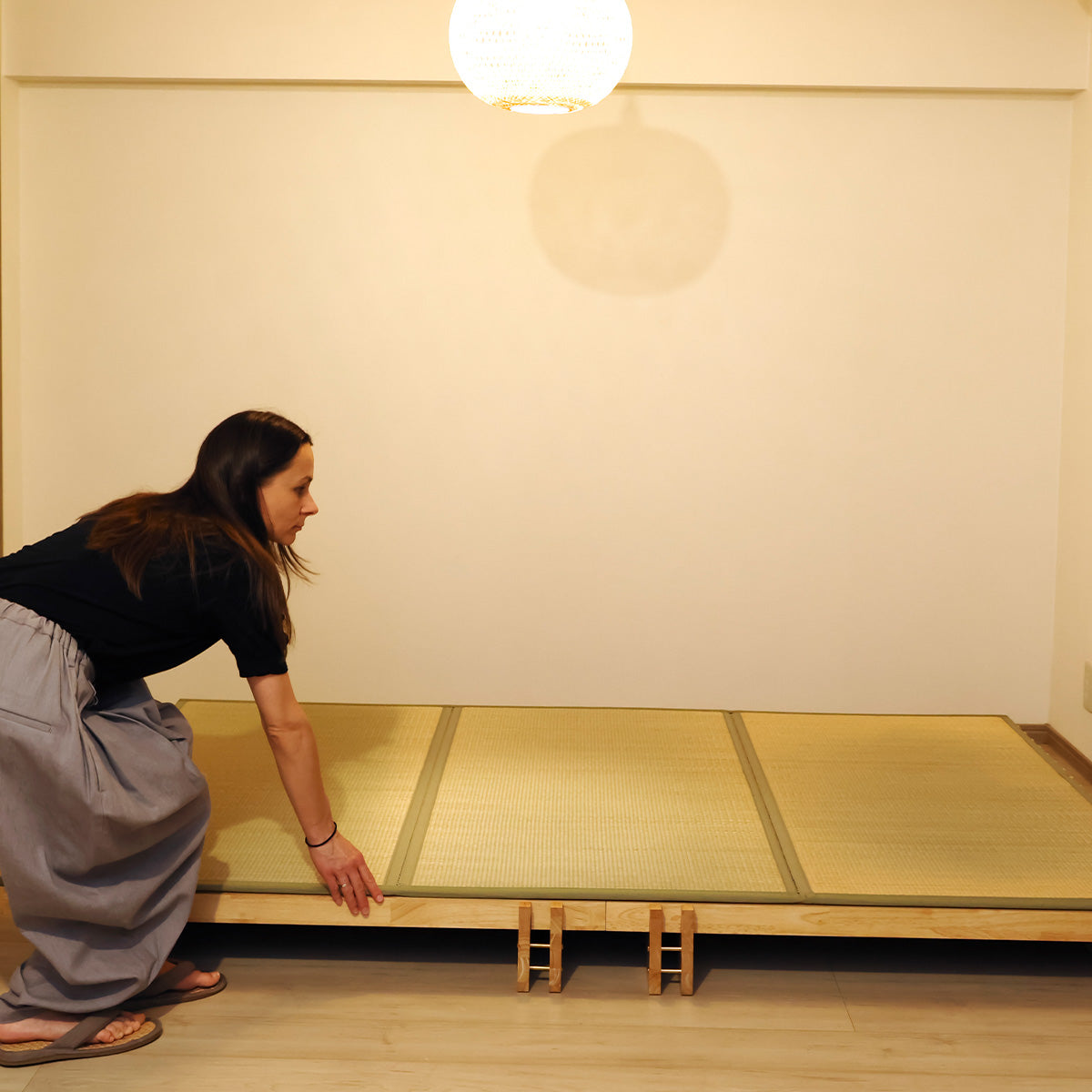 Esteira de Tatami de Grama-Corrida Cortada Sob Medida - Tipo Dobrável