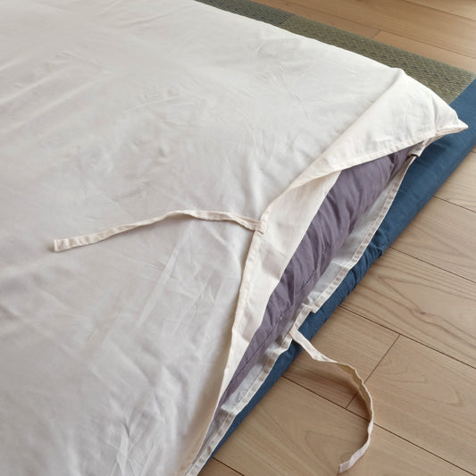 Capa de Futon Japonês Shiki (Colchão Futon) Certificado GOTS, Algodão Orgânico, Fecho de Amarrar