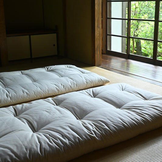 GOTS Certified Japanese Futon Mattress, Artisan Handmade (Fabric: Organic Cotton, Filling: Organic Cotton 100%)