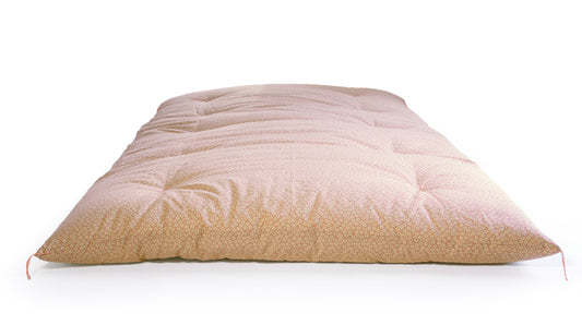 Colchão de Futon Japonês Feito por Artesãos (Tecido: Estampa de Sakura Rosa, Enchimento: 100% Algodão Natural)