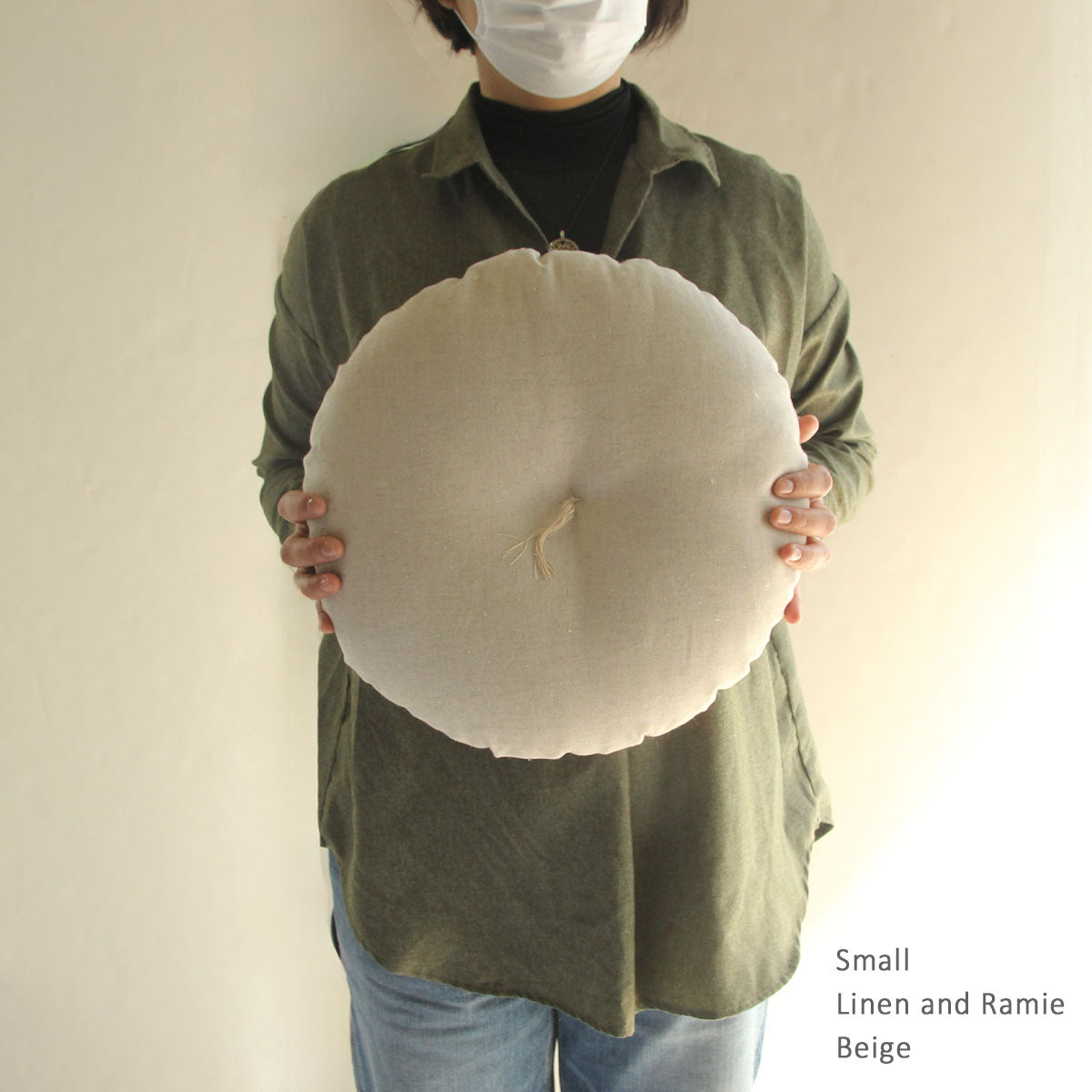 Almofada japonesa Zabuton de Couro de Cortiça Natural Maru (Redonda) Zabuton 40 cm