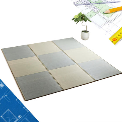Custom Cut Unit Tatami Mat  - Rackel - Three Natural Colors  Square
