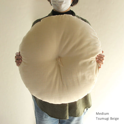 Almofada japonesa Zabuton de cortiça natural Maru (redonda) Zabuton 90 cm (35 pol.)