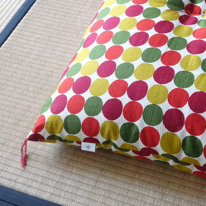 Japanese Futon Mattress, Artisan Handmade (Fabric: Polka Dot Red, Filling: Organic Cotton 100%)