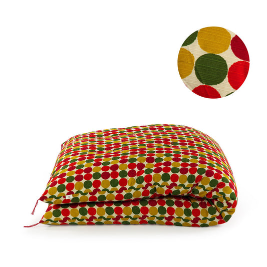 Colchão Futon Japonês, Artesanal (Tecido: Poá Vermelho, Recheio: Algodão Orgânico 100%)