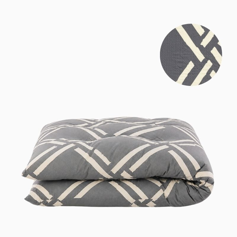 Japanese Futon Mattress, Artisan Handmade (Fabric: Japandi Futae-bishi Trellis)
