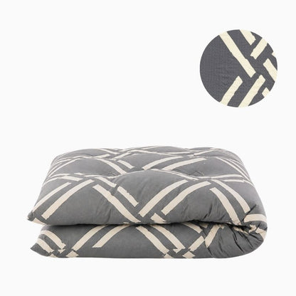 Japanese Futon Mattress, Artisan Handmade (Fabric: Japandi Futae-bishi Trellis)