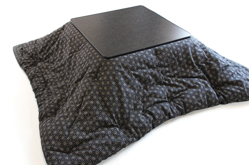 Futon Kotatsu Japonês, Cobertor Kotatsu, Artesanal (Tamanho: 80,7"x 80,7" 205cm×205cm, Tecido: Estampa de Linho Asanoha Enchimento: Algodão Orgânico)