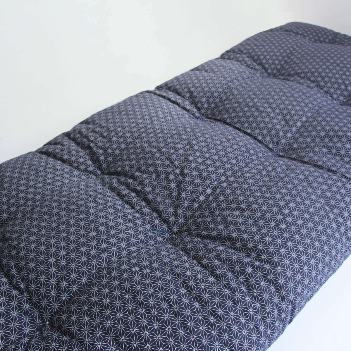 Japanese Futon Mattress, Artisan Handmade (Fabric: Asanoha Flax Leaf Pattern Filling: Natural Cotton 100%)
