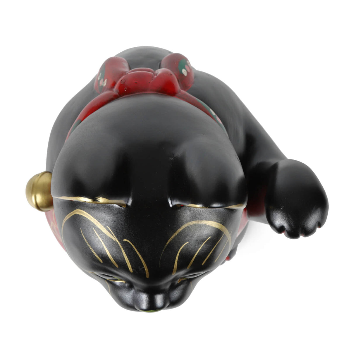 Gato Japonês Maneki Neko Acenando Preto
