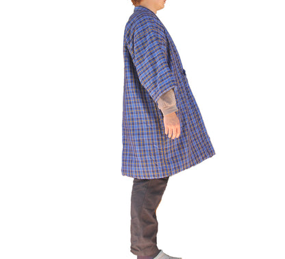 Hanten Long Jacket - Padded Jacket Uchiawase Blue