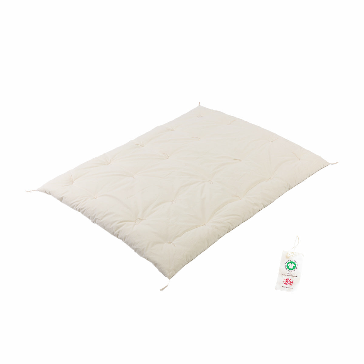 Colcha de Futon Japonês com Certificado GOTS, Artesanal, Tamanho de Bebê (Preenchimento: Algodão Orgânico 100%, Tecido: Algodão Orgânico)
