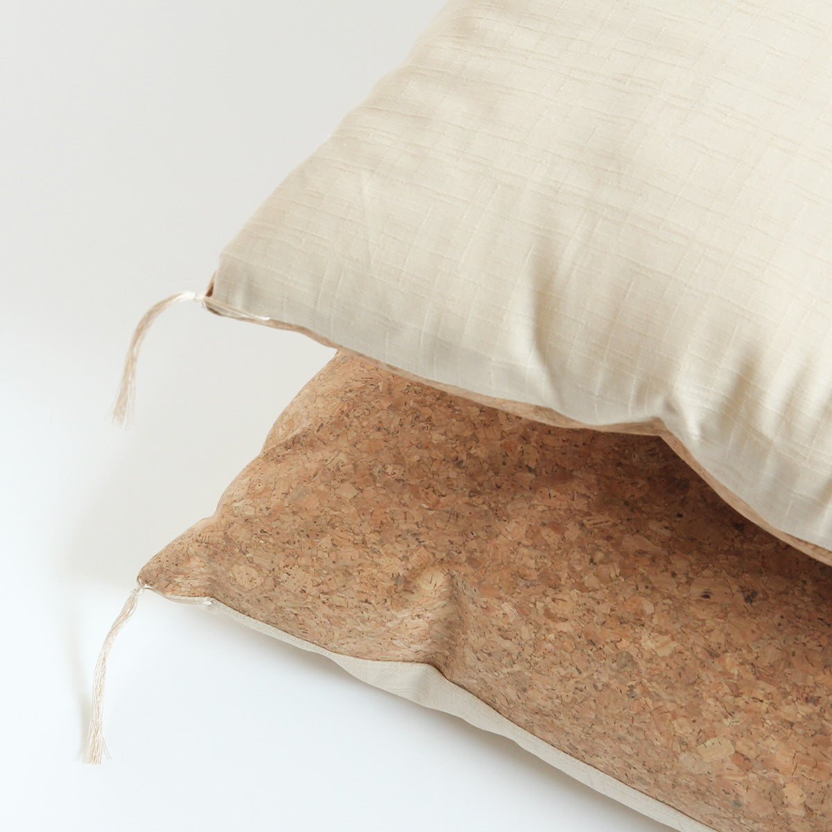 US STOCK - Naga-zabuton (Double in length) Natural Cork Leather Tsumugi Beige