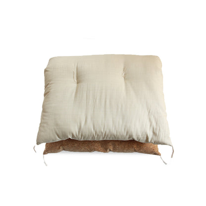 US STOCK - Naga-zabuton (Double in length) Natural Cork Leather Tsumugi Beige