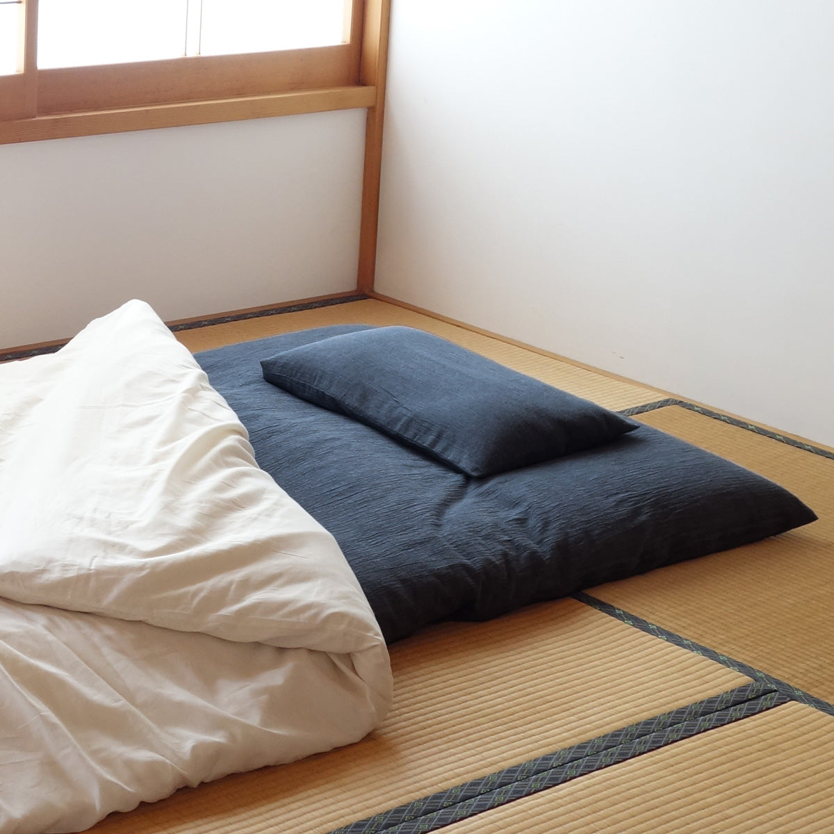 Enshu Weave Textile Futon Mattress Cover Cotton Ramie Mix