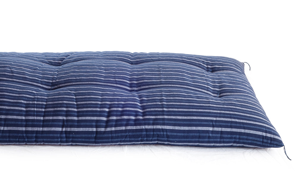 Colchão Japonês Futon Feito por Artesãos (Tecido: Algodão Tecer Enshu Padrão Listras Shima, Enchimento: Algodão Orgânico 100%)