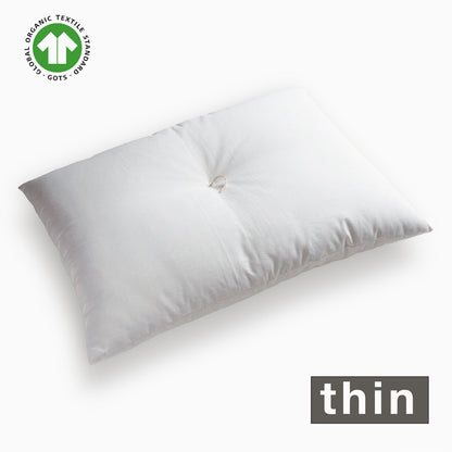 Travesseiro Fino Orgânico Certificado GOTS, Artesanal (Tecido: Algodão Orgânico, Enchimento: 100% Algodão Orgânico) NC