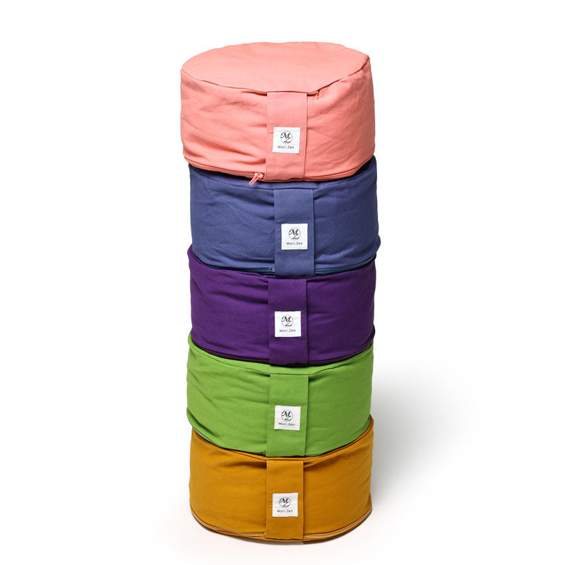 Mori Zen Buckwheat Zafu Meditation Cushion  Traditional Japanese Floor Pillow Cylinder - Hashira