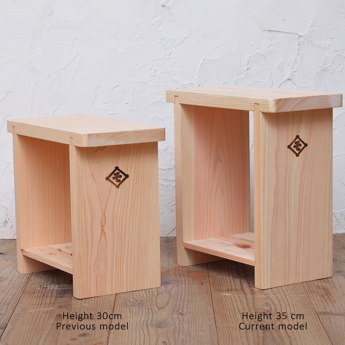 Banquinho de chuveiro artesanal de Hinoki japonês