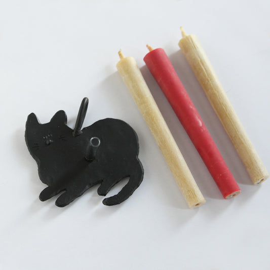 Japanese Iron Candle Holder  Cat  (No.22 )