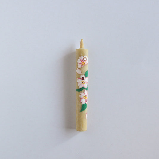 Crystal Hand-Painted Warosoku Candle <Sakura Size 3>