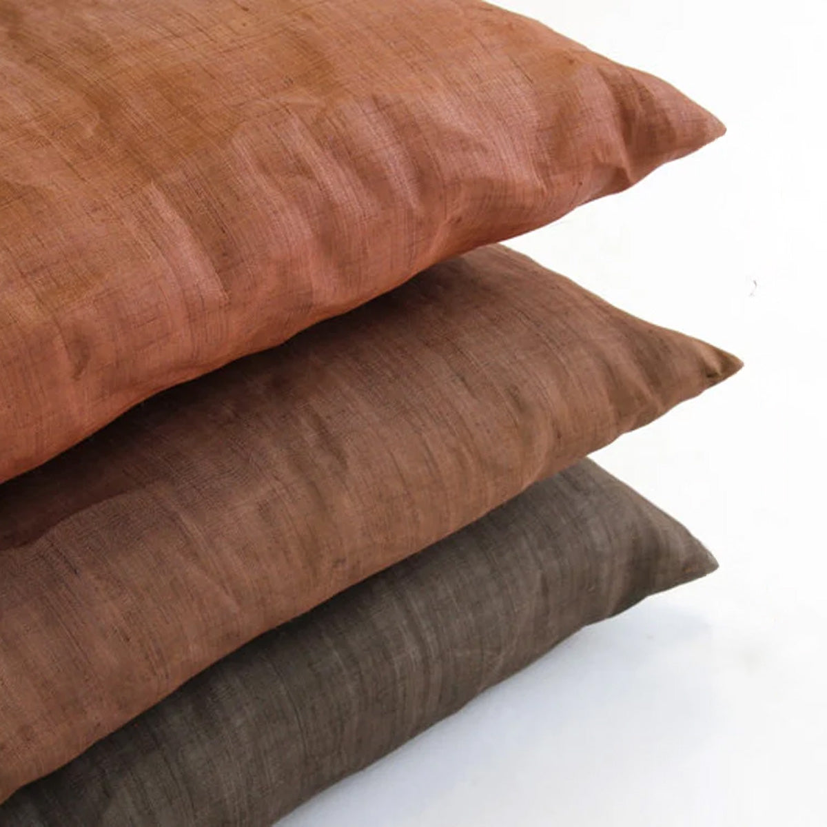 Capa de Almofada Japonesa (Zabuton) com Tingimento Natural de Caqui (Kakishibu) - para Meisen tamanho 55 x 59cm