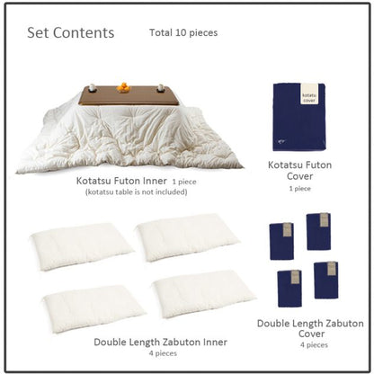 Conjunto japonês de futon Kotatsu, para mesa Kotatsu quadrada