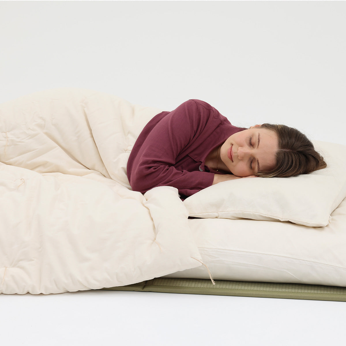 Futon Japonês Hadakake (Colcha Mais Fina) Certificado GOTS, Artesanal (Tecido: Algodão Orgânico, Enchimento: 100% Algodão Orgânico)
