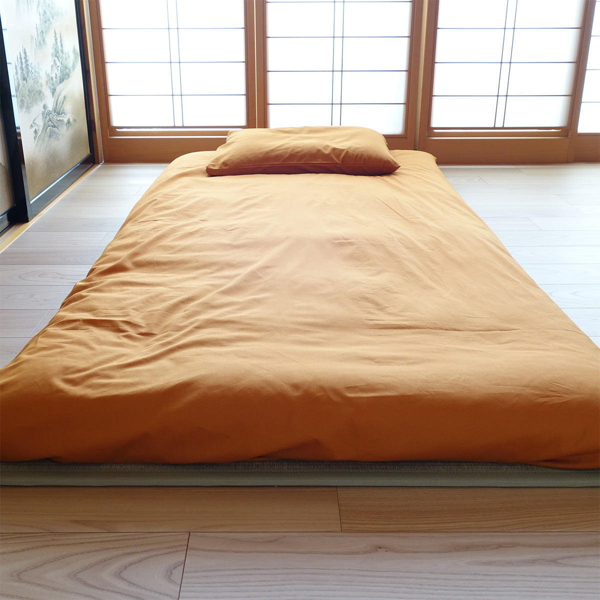 Lençol de Algodão Orgânico para Shiki Futon Japonês (Colchão de Futon), Lençol para Shikifuton Japonês para Futons de Todos os Tamanhos, de Solteiro Pequeno a Queen e Futons Personalizados