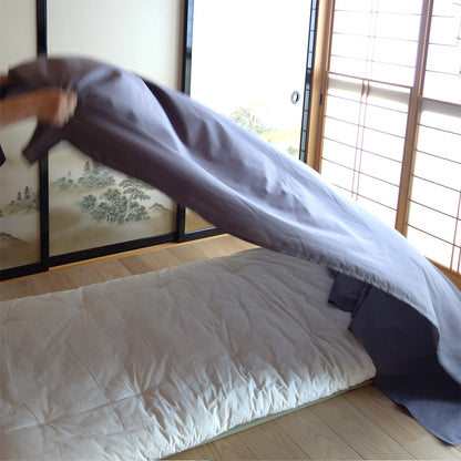 Lençol de Algodão Orgânico para Shiki Futon Japonês (Colchão de Futon), Lençol para Shikifuton Japonês para Futons de Todos os Tamanhos, de Solteiro Pequeno a Queen e Futons Personalizados