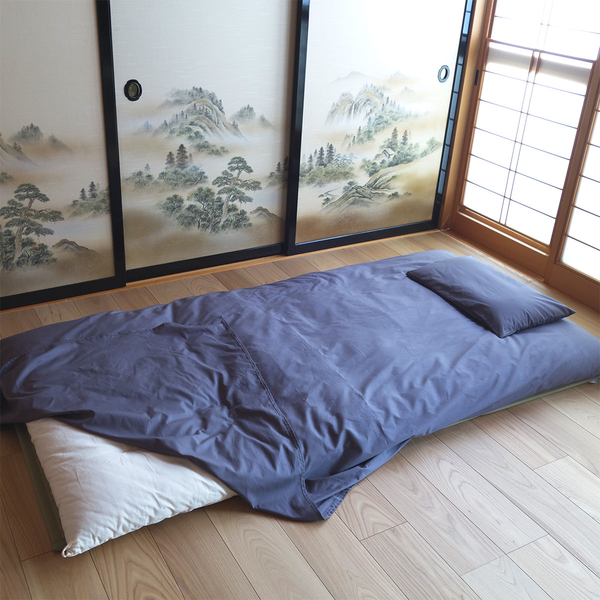 Lençol de Algodão Orgânico para Shiki Futon Japonês (Colchão de Futon), Lençol para Shikifuton Japonês para Futons de Todos os Tamanhos, de Solteiro Pequeno a Queen e Futons Personalizados