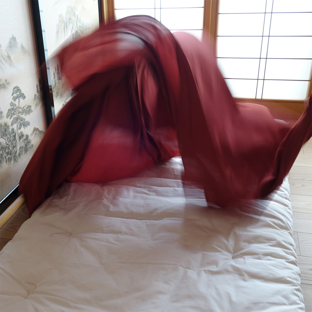 Lençol de Algodão Orgânico para Shiki Futon Japonês (Colchão de Futon), Lençol para Shikifuton Japonês para Futons de Todos os Tamanhos, de Solteiro Pequeno a Queen e Futons Personalizados