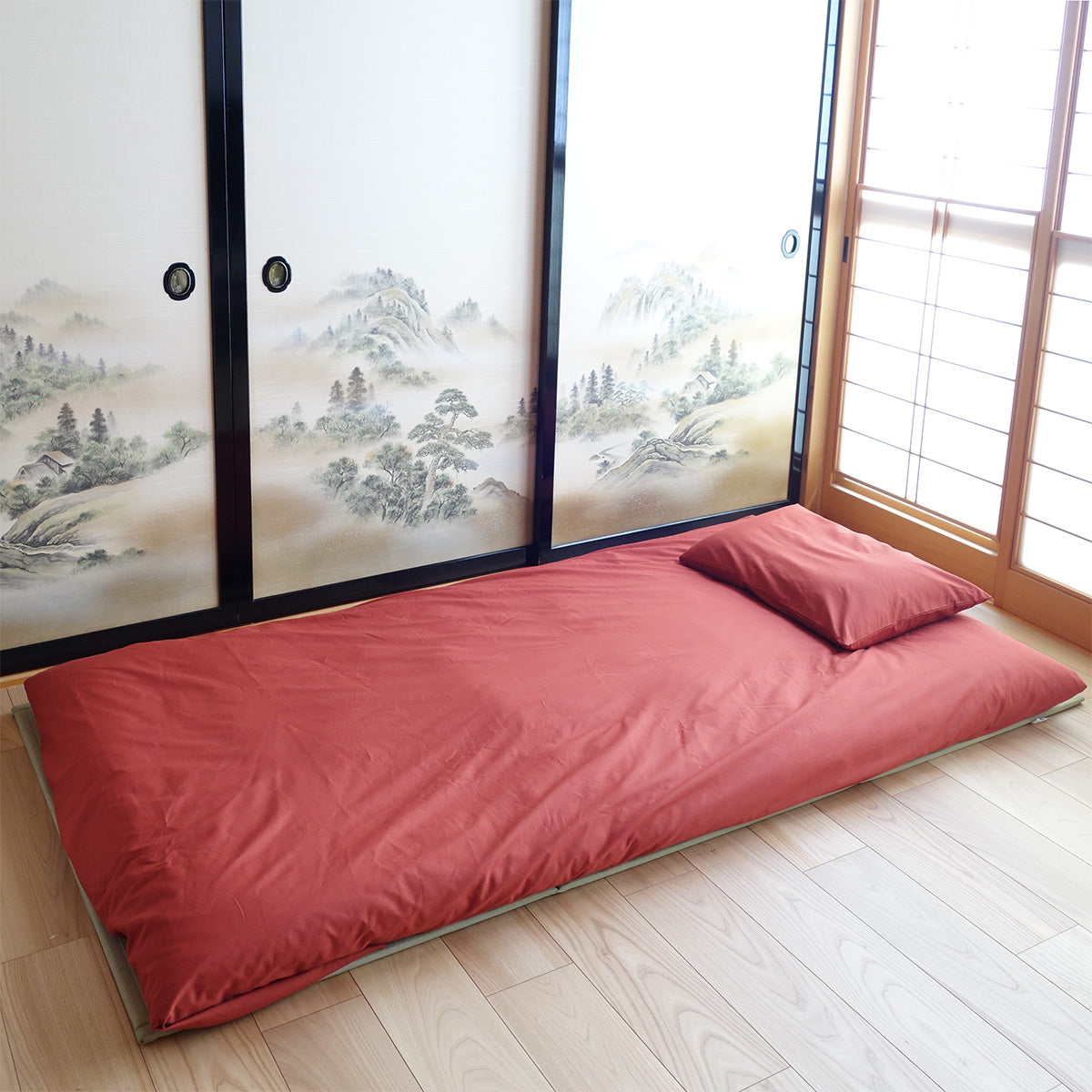 Lençol de Algodão Orgânico para Shiki Futon Japonês (Colchão de Futon), Lençol para Shikifuton Japonês para Futons de Todos os Tamanhos, de Solteiro Pequeno a Queen e Futons Personalizados