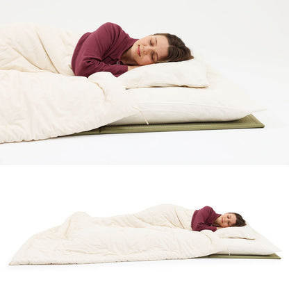 GOTS Certified  Aigake (Medium-Weight) Futon Quilt, Artisan Handmade (Fabric: Organic Cotton, Filling: Organic Cotton 100%)