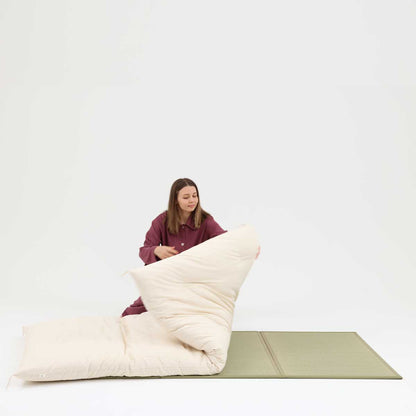 Colchão de Futon Japonês com Certificação GOTS, Artesanal (Tecido: Algodão Orgânico, Enchimento: 100% Algodão Orgânico)