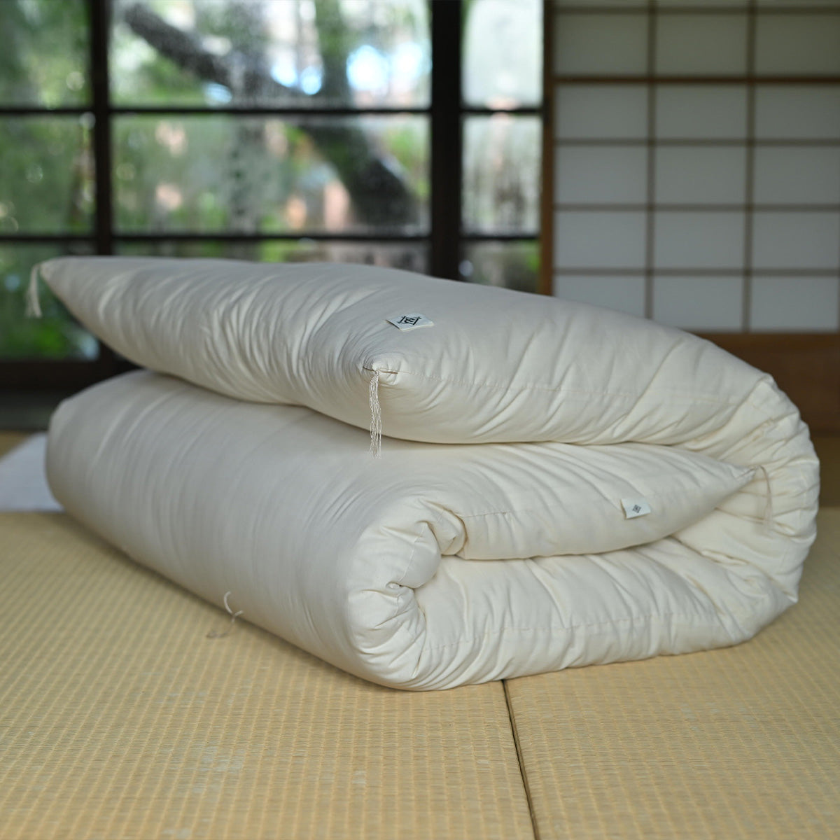 Colchão de Futon Japonês com Certificação GOTS, Artesanal (Tecido: Algodão Orgânico, Enchimento: 100% Algodão Orgânico)