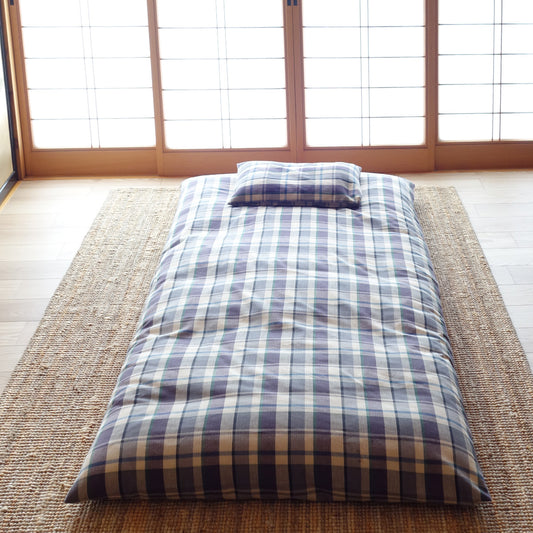 Enshu Weave Textile Futon Mattress Cover Plaid Check