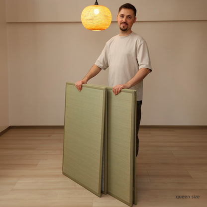 Conjunto Inicial de Futon - 4 itens no tamanho Solteiro - Um Colchão Orgânico, Um Tatame Dobrável, Duas Capas Orgânicas para Futon