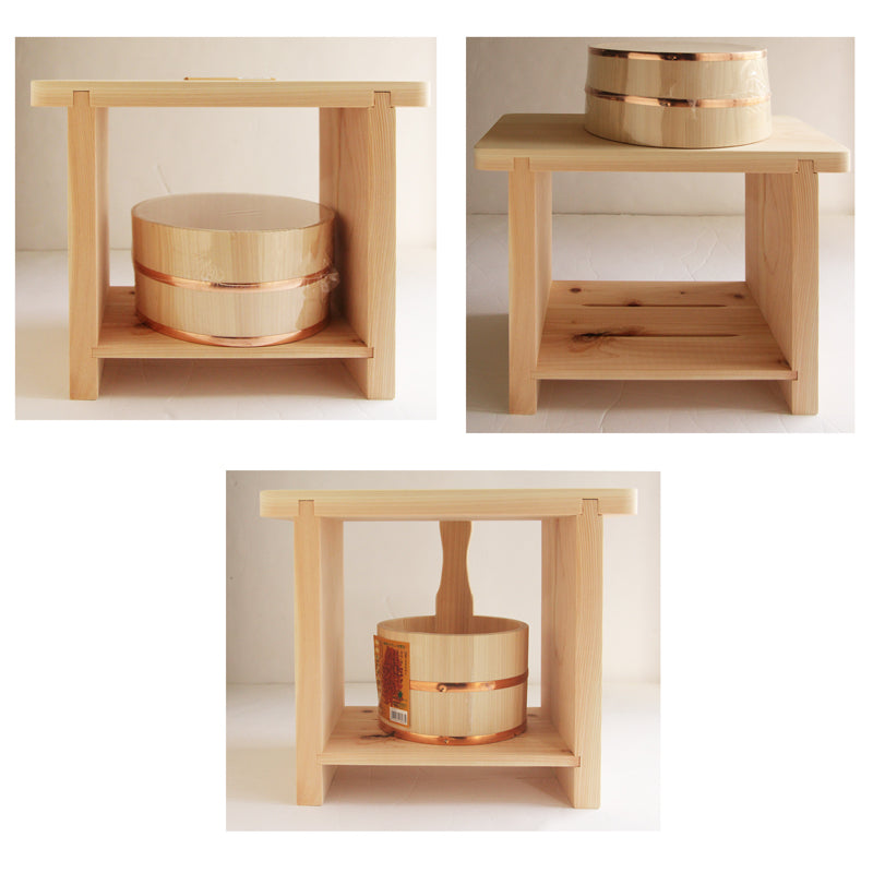 Banquinho de chuveiro artesanal de Hinoki japonês
