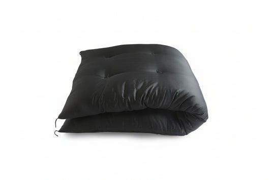 Colchão Futon Japonês, Artesanal (Tecido: Algodão Supima Preto, Enchimento: Algodão Orgânico 100%)